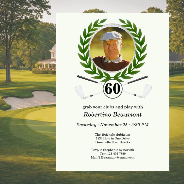 Elegant golfupplevelse 60-årsdag inbjudningar (Skapare uppladdad)