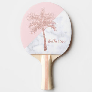 Elegant Gomlig marmor i handflatan vid guld glitte Pingisracket