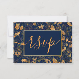 Elegant Gorgous Guld Foliage Navy Blue OSA