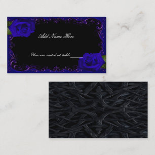 Elegant Goth Blue Ro Bord Place Card Placeringskort