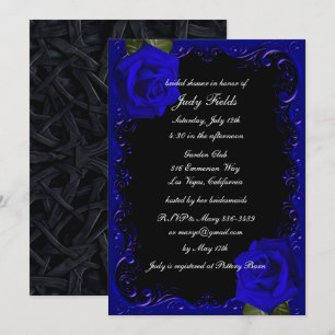 Elegant Goth Blue Ro Möhippa Inbjudningar