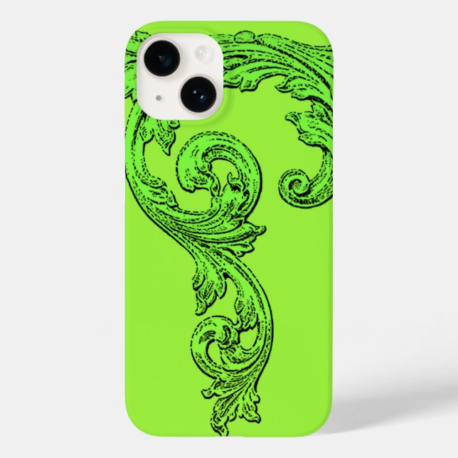 Elegant Goth Design i Grönt iPhone 7 Fodral (Baksida)