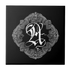 Elegant Goth Initial A Kakelplatta