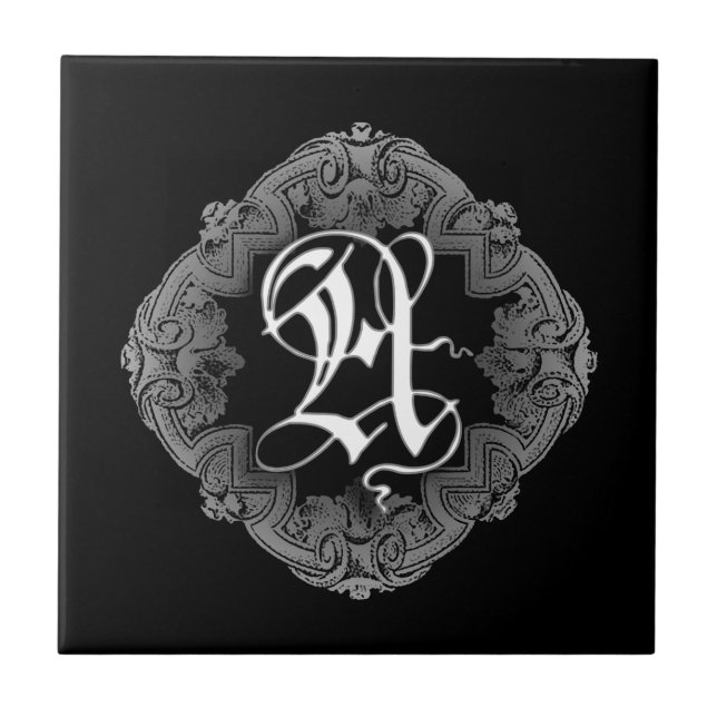 Elegant Goth Initial A Kakelplatta (Framsidan)
