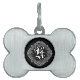 Elegant Goth Initial A Namnbricka Husdjur