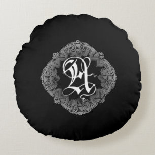 Elegant Goth Initial A Round Dekorativ kudde