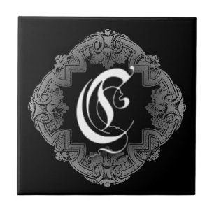 Elegant Goth Initial C Kakelplatta