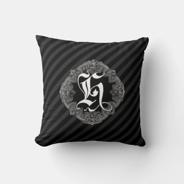 Elegant Goth Initial H Dekorativ kudde (Framsida)