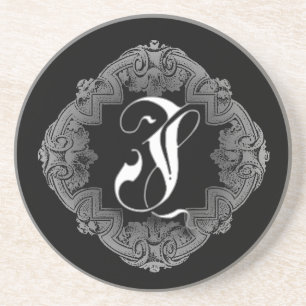 Elegant Goth Initial J Underlägg Sandsten