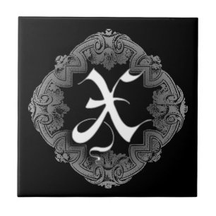 Elegant Goth Initial N Kakelplatta