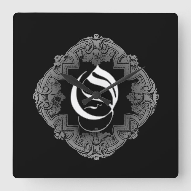 Elegant Goth Initial O Fyrkantig Klocka (Framsida)