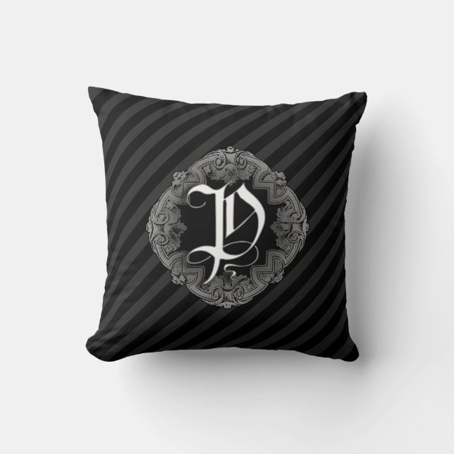 Elegant Goth Initial P Dekorativ kudde (Framsida)