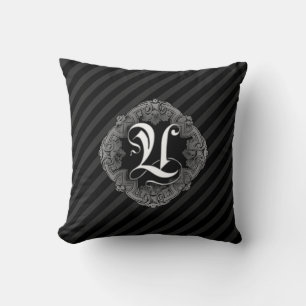 Elegant Goth Initial U Dekorativ kudde