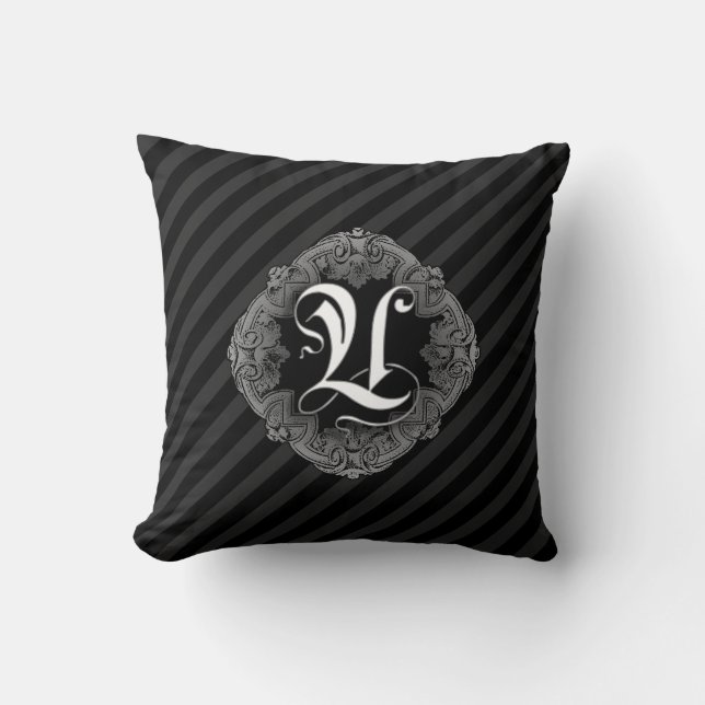 Elegant Goth Initial U Dekorativ kudde (Framsida)