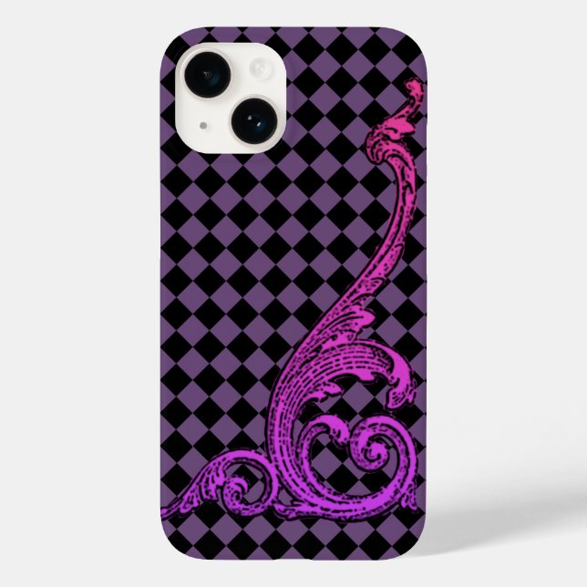 Elegant Goth Lila Swirl Design iPhone 6 Fodral (Baksida)