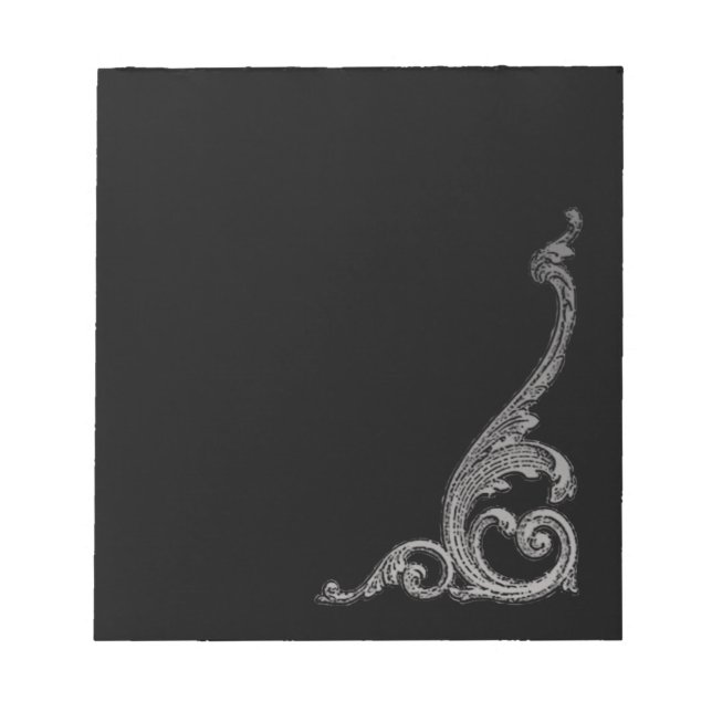 Elegant Goth Swirl Design Anteckningsblock (Framsida)
