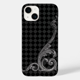 Elegant Goth Swirl Design i Grått iPhone 7 Fodral