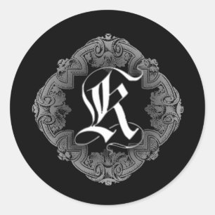 Elegant Goth Ursprunglig K-etikett Runt Klistermärke