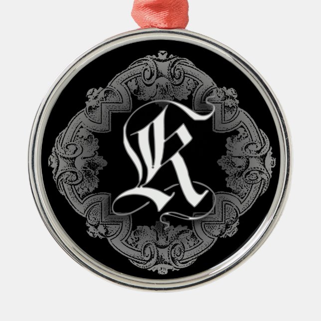Elegant Goth Ursprunglig K Julgransprydnad Metall (Framsidan)