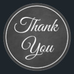 Elegant Goth Vintage Chalkboard Black Tack Runt Klistermärke<br><div class="desc">Ett tack till vänner och familj kommer aldrig att gå ut från stil med denna plågade svarta och vita krita bröllop/party tack för ditt klistermärke. Tack för att du klistermärken är perfekt för * kuvertsälar * party och bröllopsfavoriter - goth, halloween, sommar, vinter, fall, * företag * helgdagar * personlig...</div>