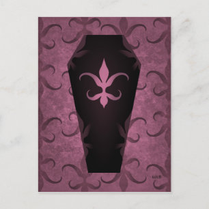 Elegant gotheckiin lila mauve Halloween Vykort