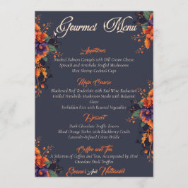 Elegant Gothic 3D Blommig Skalle gourmetmeny Meny