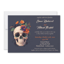 Elegant Gothic 3D Blommigt skalle Bröllop