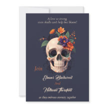 Elegant Gothic 3D Blommigt skalle Bröllop