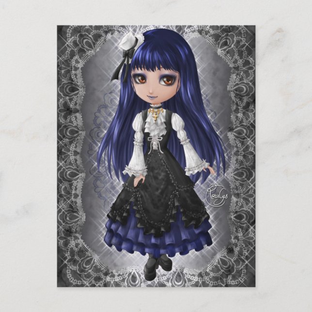 Elegant Gothic Aristoat Vykort (Framsida)