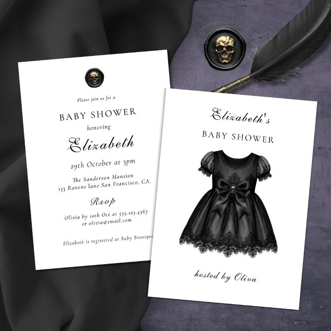 Elegant Gothic Baby Shower Inbjudningar (Skapare uppladdad)