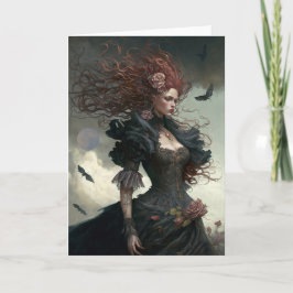 Elegant Gothic Beauty Notecard Anteckningskort