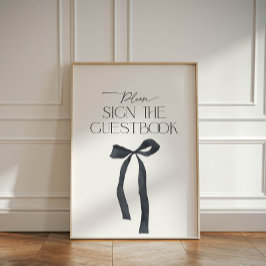 Elegant Gothic Black Bow Guestbook