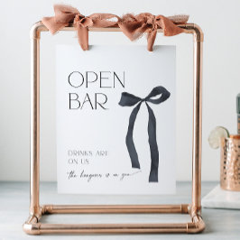 Elegant Gothic Black Bow Open Pub Cocktails