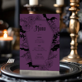 Elegant Gothic Blommigt Bröllop Lila Meny