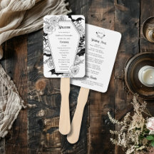 Elegant Gothic Blommigt Coffin-Bröllopsprogram