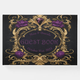 Elegant Gothic Bröllop Guest Bok