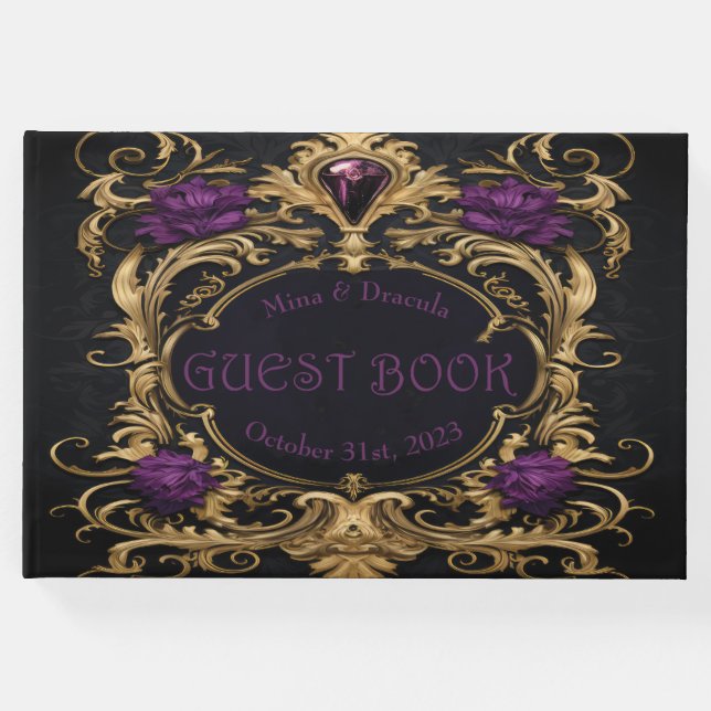 Elegant Gothic Bröllop Guest Bok (Framsida)