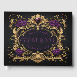 Elegant Gothic Bröllop Guest Bok