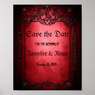 Elegant Gothic bröllop spara datum Poster