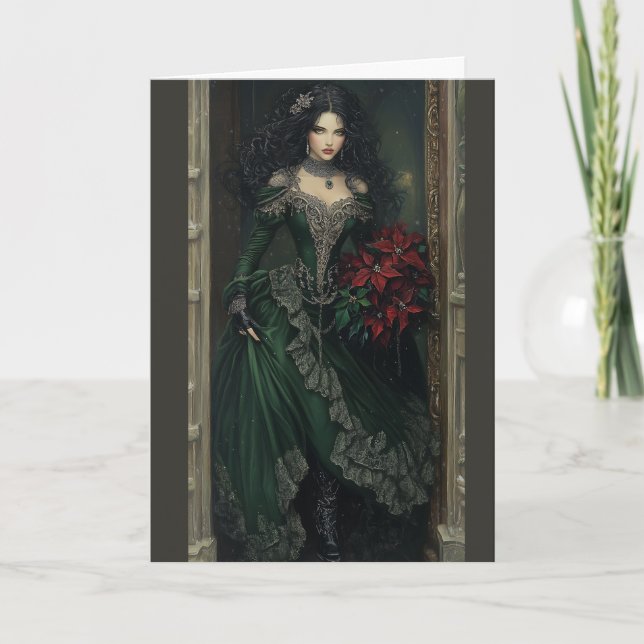 Elegant Gothic Dam Note Card Kort (Framsida)