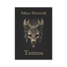 Elegant Gothic Fantasy Varg Skull Black & Guld