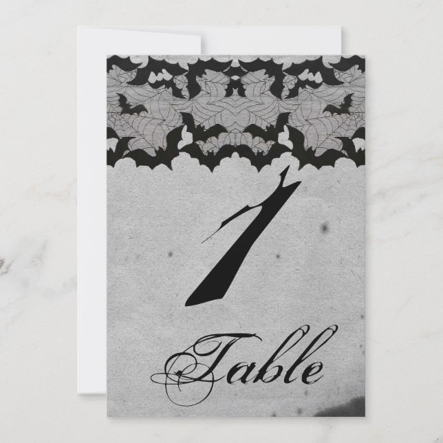 Elegant Gothic Fladdermus Snöre Posh Bröllop Bords Inbjudningar (Framsida)