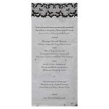 Elegant Gothic Fladdermus Snöre Posh Bröllop Menu