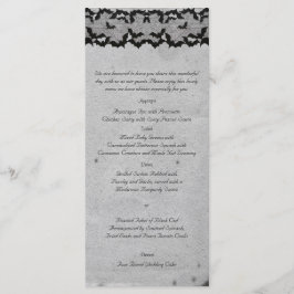 Elegant Gothic Fladdermus Snöre Posh Bröllop Menu Meny