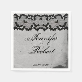 Elegant Gothic Fladdermus Snöre Posh Bröllop Napki Pappersservett