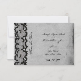 Elegant Gothic Fladdermus Snöre Posh Bröllop spara Datumet