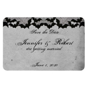 Elegant Gothic Fladdermus Snöre Posh Bröllop spara Magnet