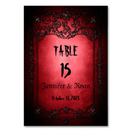 Elegant Gothic Halloween Bröllop Bordsnummer