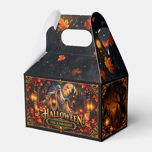 Elegant Gothic Halloween Ghost Anpassningsbar Favo Presentaskar (Framsidan Sidan)