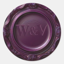 Elegant Gothic Lila Vax Sal Wedding Stickers Runt Klistermärke